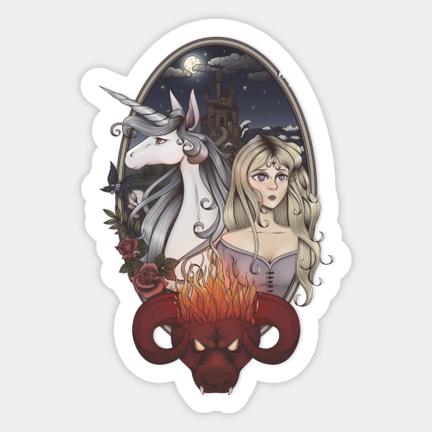 The Last Unicorn Sticker by Joanna Zourmpaki